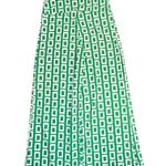 Vamp Pants Womens XL Green White Vintage High Rise Geometric Wide Leg Trendy Photo 1
