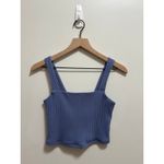 American Eagle  purple ribbed crop top cropped tank top small wide strap Photo 1