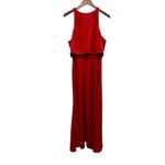 Jill Stuart Jill  Iva Crepe Maxi Dress Sleeveless Split Back Burnt Orange Size 14 Photo 4