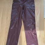 Abercrombie & Fitch Abercrombie leather pants curve love, red wine color Photo 0