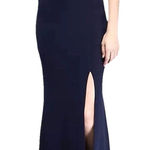Speechless Lace and Jersey Y-Neck Dress Beaded Waist 5 Navy Blue Party Dress Photo 0