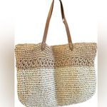 I.N.C. International Concepts Straw Beach Tote Bag with Shell Accents Brown Photo 9
