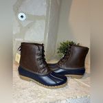 st. john's bay St John’s Bay Rollands navy/brown duck boots sz 11 Photo 5