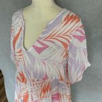 Cynthia Rowley Women's Palm Print Linen Swimsuit Coverup Dress Size S Photo 2