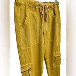 Anthropologie Pilcro Cottage Mustard Twill Pants Utility Drawstring Gold Photo 2