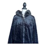 Avenue Black Faux Fur Coat with A Hood Size 18/20 Photo 4