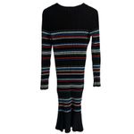 Parker Bruna Black Multicolor Striped Long Sleeve Crewneck Knit Sweater Dress L Photo 11