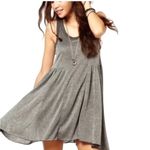 Free People  Beach Dress Womens Small Silver Metallic Cruise Town Tank‎ Mini Photo 2