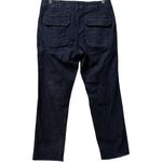 Pilcro  Anthropologie Dark Wash‎ Utility Jeans Size 28 Patch Pockets Raw Hem Photo 1