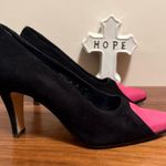 Pura Lopez Black and Pink Suede Heels size 9B Photo 11