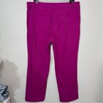 Loft  Riveria Slim Pants Linen Blend Magenta Shadow Size 12 Holiday Party Wear Photo 6
