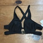 Cupshe Woman’s  Strappy C Ring Cut Out Bikini Top Black Size Medium Photo 1