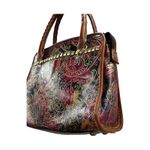 Patricia Nash Metallic Tooled Lace Poppy Multicolor Print To Zip Shoulder Bag Photo 2