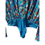 Free People NWT She's Dainty Blue Floral Bodysuit Size Small Petite Azure Combo Photo 3