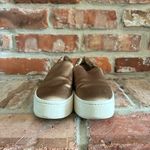 Vince Warren Tan Satin Platform Slip On Sneakers Photo 3