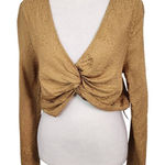 Kirious  Tan Leopard Print Crop Top NWT Size Medium Tan Leopard Print Top Photo 0