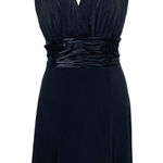 Evan Picone Sequin Cocktail Dress Black Halter V Photo 0