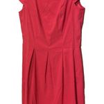 AGB Pleated Fit & Flare Cap Sleeve Pink Dress Womens Sz 12 Barbie Pink Wedding Photo 0