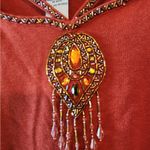 Bob Mackie  Wearable Art Women’s L Sweater Red Sequins Beaded Cut Out Neckline Photo 1