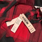 Victoria's Secret Victoria’s Secret women’s size medium plaid pajama top button up red and black Photo 6