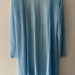 Vertigo  Blue Sequin Sparkly Long Open Cardigan Photo 0