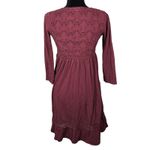 Odd Molly Purple Long Sleeve Crochet Lace Butterfly Eyelet Mini Wrap Dress 0 Photo 4