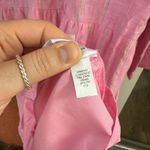 Old Navy DRESS Shirt Button Size Large Pink Stripes Linen Blend Summer Colorful Photo 1