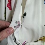 Parker  Ruffled Floral Midi Dress Women XS White Silk Novelty Asymmetrical Party Photo 8