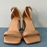 Gianni Bini Danea Two Piece Ankle Strap Beige Leather Block Heel Sandals Photo 2
