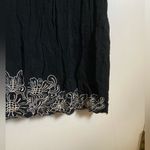 🌞American Rag Cie Black Halter Top Crinkle Body Embroidered Floral Maxi Dress Size L Photo 5