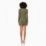 Elliatt  Entertain Mini Long Sleeve Dress Olive Photo 5