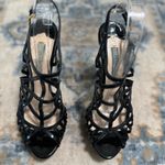 Prada Black Patent Leather Caged Platform Sandals Size 38.5/7.5 Photo 1