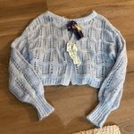 Love Shack Fancy GUC blue eugenia bow back mohair sweater Photo 3