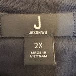 Jason Wu J Blue Floral Twist Front Knit Midi Dress Polished Chic Workwear 2X Photo 3