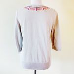 Breckenridge Cardigan Sweater Womens Size Small Tan Pink Orange Embellished Photo 2