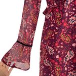 Cupcake and Cashmere Mixed Floral Printed Mini Dress Red Velvet Size 0 Photo 4