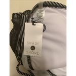 Shade & Shore Women's Pinstriped Swim Top Back Tie Black White Size XL 16-18 Photo 2