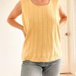 Jones New York Vintage Floral Butter Yellow Knit Tank Top Photo 2