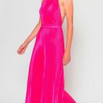L'IDEE Low Back Cinema Jumpsuit in Flamingo Medium New Womens Satin Dressy Pink Photo 11