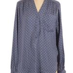 H&M  long sleeve V-neck diamond print blouse top size 4 Photo 0