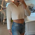 Villager White Sweater Crop Sweater  Photo 1