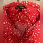 Velvet Heart Womens  red white pink long sleeve button down shirt Photo 1