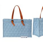 J. McLaughlin  Nessa Handbag‎ One Size NWT $248 Blue Quilted Tote Cotton Purse Photo 1
