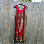 Jessica Taylor Dress Medium Red Black Boho Festival Western Hippy Fairy‎ Whimsy Photo 5
