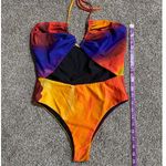B Fyne Quinn One Piece Swimsuit – Sunset Print, Size Medium Orange Photo 2