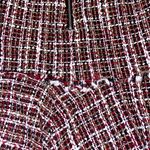 Alya Plaid Tweed Mini Skirt Large Metallic Ruffle Drop Waist Frayed Academia Photo 12