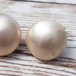 Trifari Vintage Clip On Earrings - Cream Faux Pearl - Some Surface Marks Photo 1