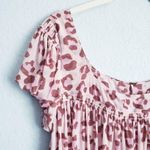 Free People Baby Pink Leopard Print Mesh Top Photo 2