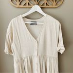 Urban Outfitters  Button Up Short Sleeve Top Cream Sz Small Photo 1