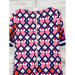 Eliza J  Women's Geometric Short Sleeve Stretch Sheath Dress Pink Blue Size 4P Photo 9